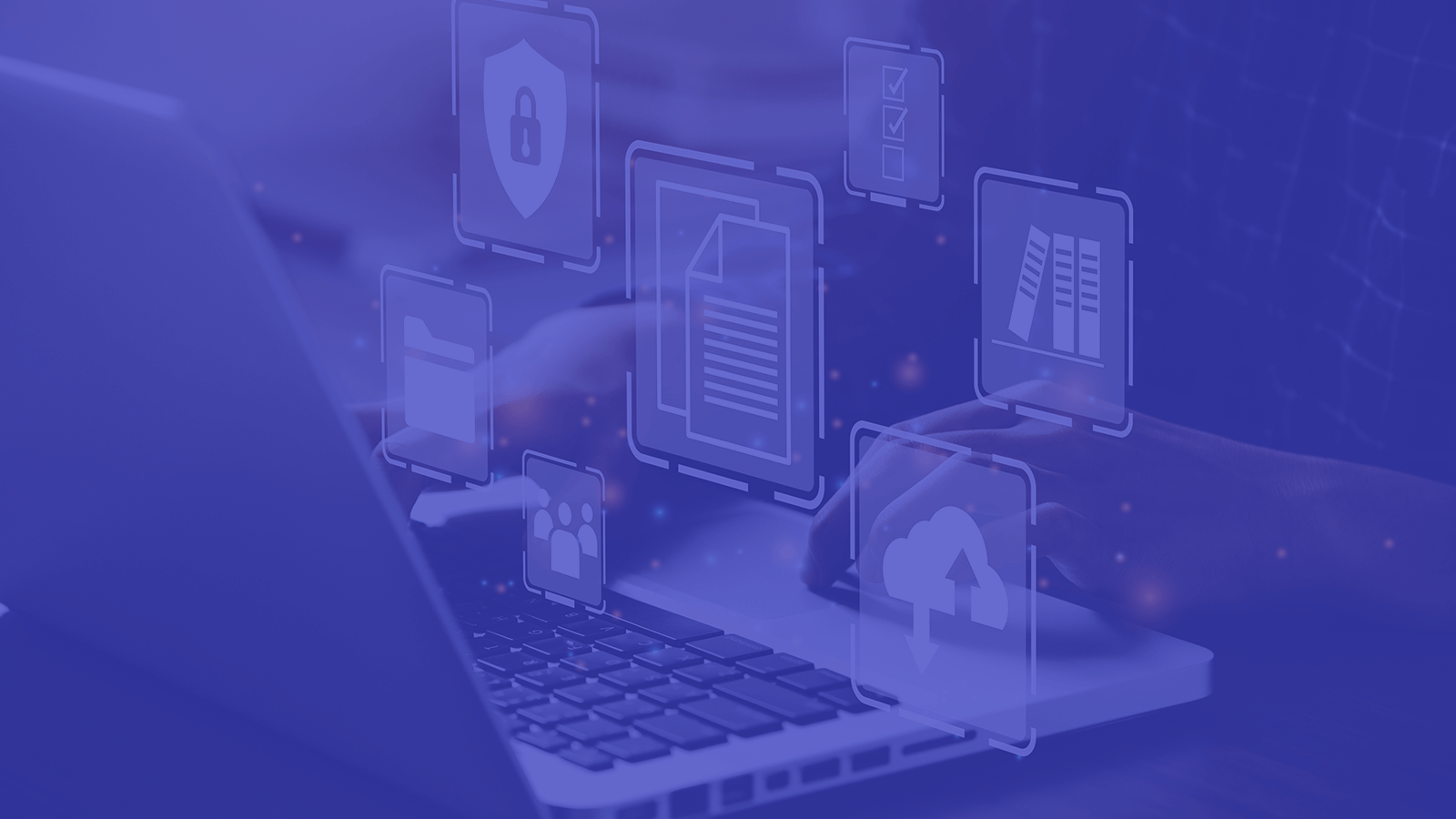 Stock image showing a person using a laptop and managing a database. Image used in the “PostgreSQL vs. MySQL” blog post.