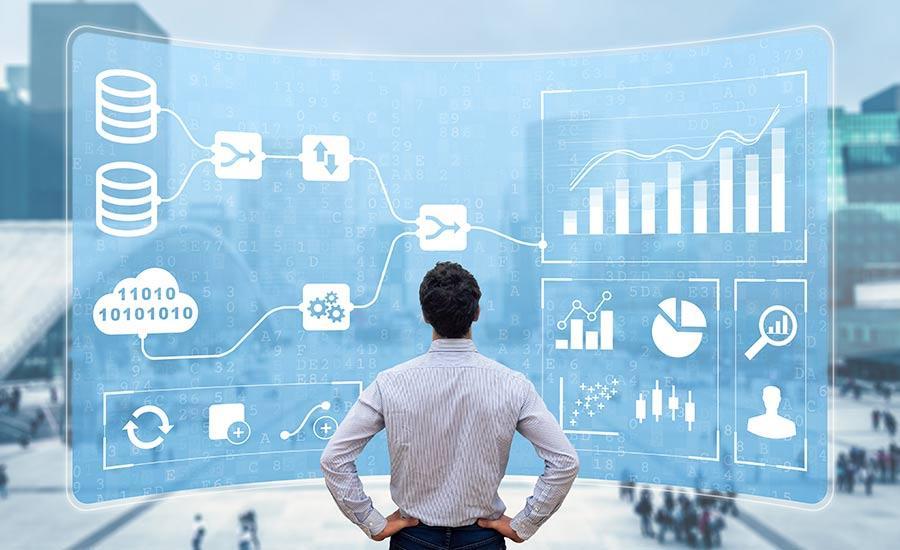 An image of a person observing data analytics​